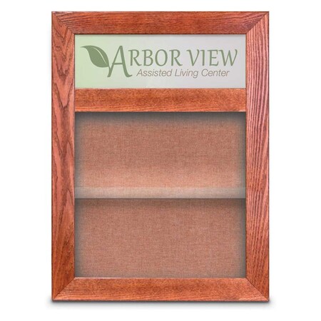 United Visual Products Outdoor Enclosed Combo Board, 48"x36", Gold Frame/Black Porcelain & Buff UVCB4836ODG-BLKPORC-BUFF